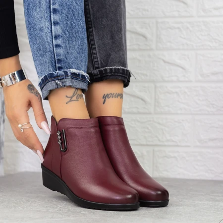 Női bakancs 500 Burgundia » MeiShoes.ro